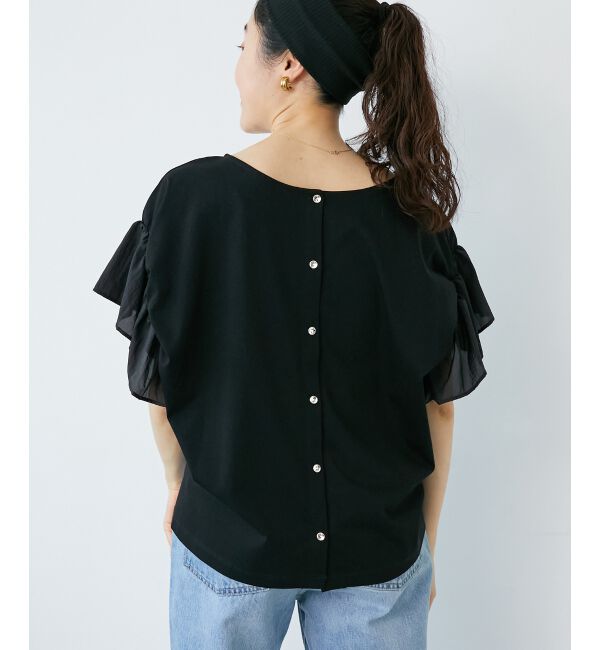  「コットンシルケットコンビカットプルオーバー」|プルオーバー|