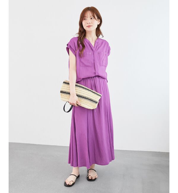  「《リラクシーな履き心地》リネンライクマーメイドスカート」|スカート|