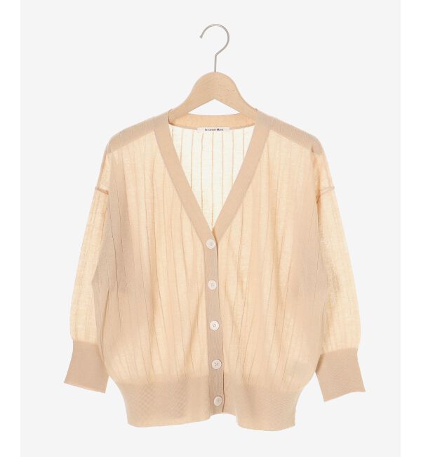  「《手洗い可能》シアーワイドリブラメVカーディガン」|カーディガン|