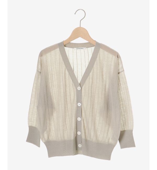  「《手洗い可能》シアーワイドリブラメVカーディガン」|カーディガン|
