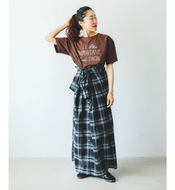  「シアーチェックシャツワンピース」|ワンピース|