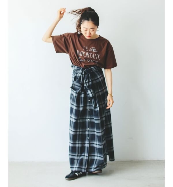  「シアーチェックシャツワンピース」|ワンピース|