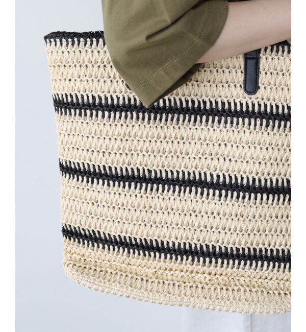  「《WEB限定アイテム》ラインボーダーペーパートートバッグ」|トートバッグ|