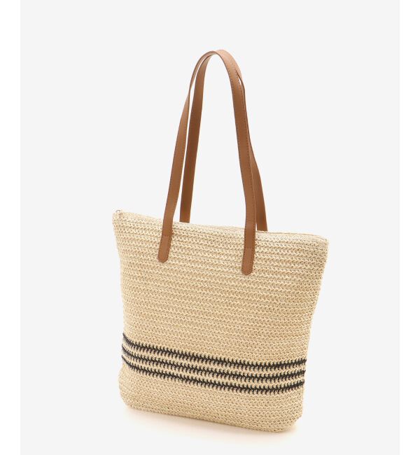  「《WEB限定アイテム》ラインボーダーペーパートートバッグ」|トートバッグ|