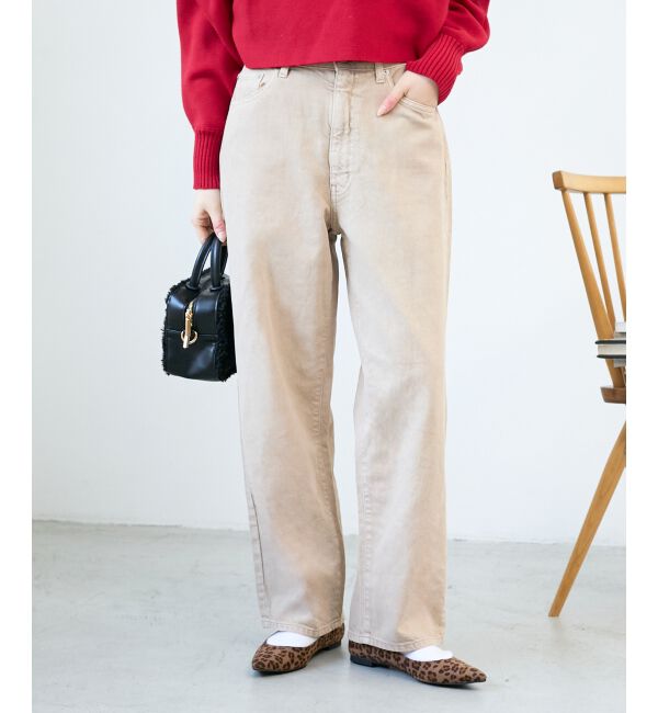  「カラーカツラギカーブパンツ」|その他|ベージュ