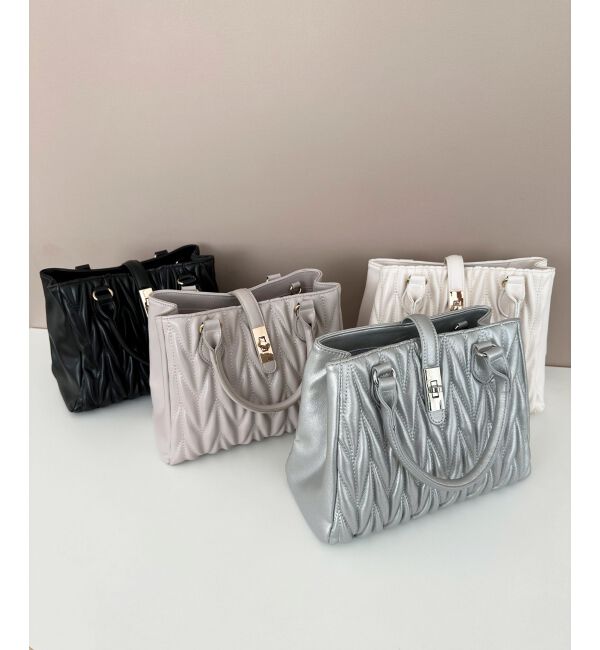 MAJESTICLEGON「クラシカルスクエアハンドバッグ」|ショルダー・メッセンジャー|シルバー