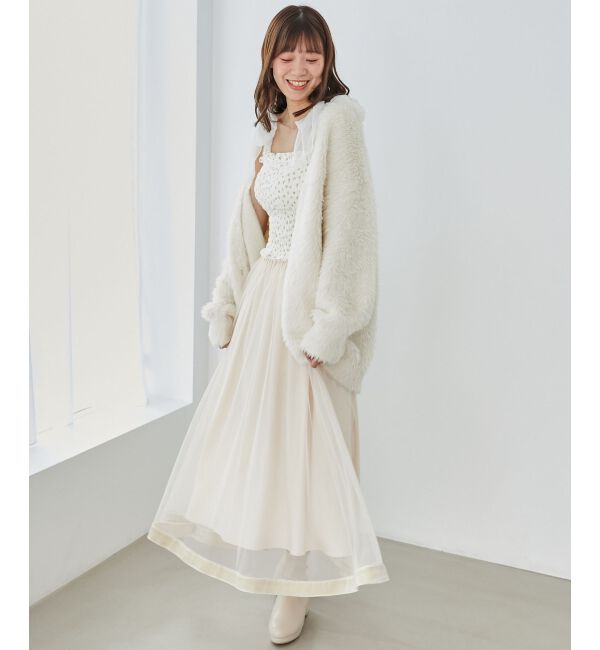 MAJESTICLEGON「カップ付肩リボンシャーリングキャミ」|キャミソール|