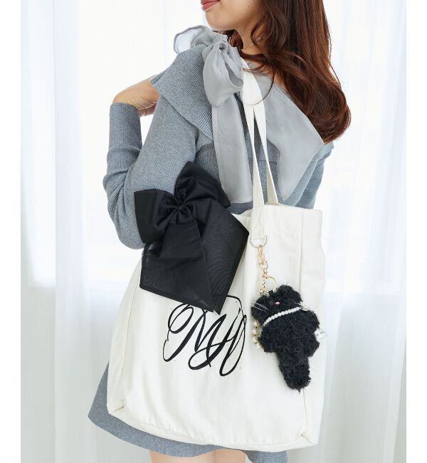 MAJESTICLEGON「リボンモチーフセットロゴトートバッグ」|トートバッグ|アイボリー