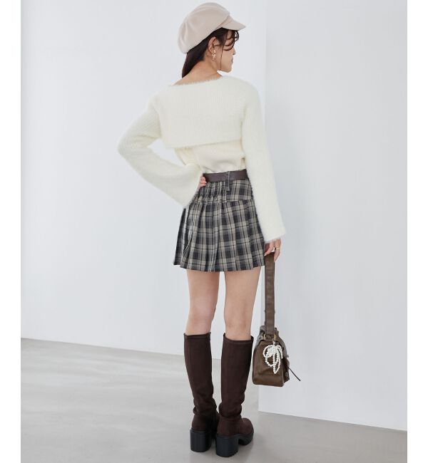 MAJESTICLEGON「太ベルトプリーツミニスカート」|スカート|