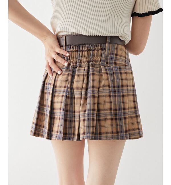 MAJESTICLEGON「太ベルトプリーツミニスカート」|スカート|