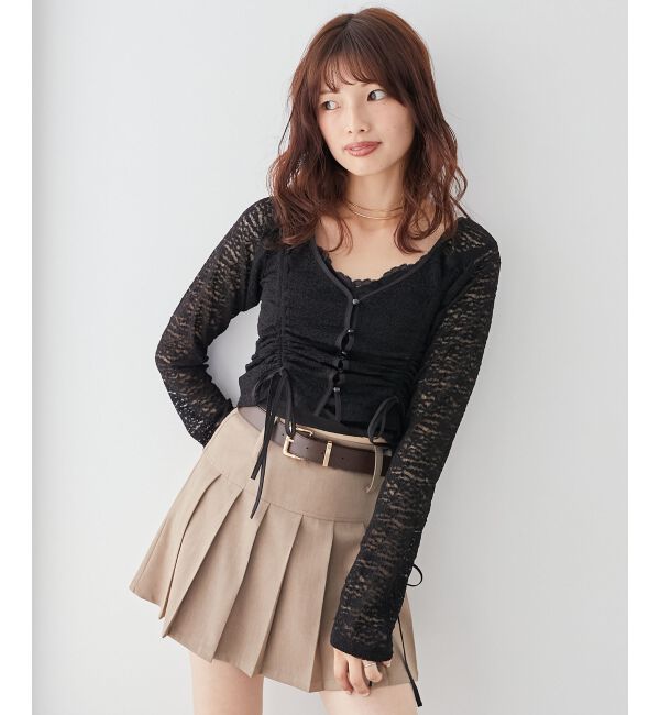 MAJESTICLEGON「太ベルトプリーツミニスカート」|スカート|