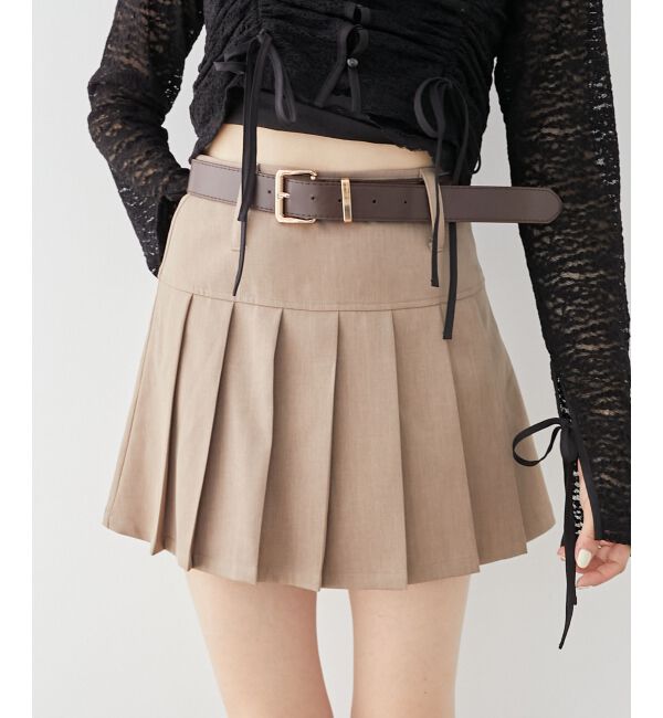 MAJESTICLEGON「太ベルトプリーツミニスカート」|スカート|