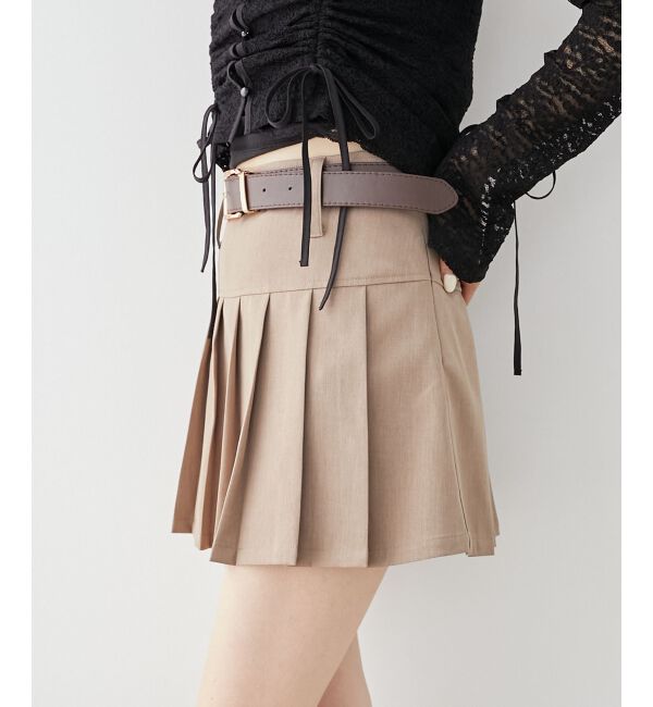 MAJESTICLEGON「太ベルトプリーツミニスカート」|スカート|