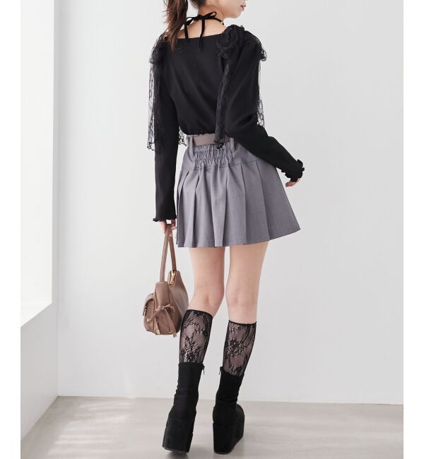 MAJESTICLEGON「太ベルトプリーツミニスカート」|スカート|