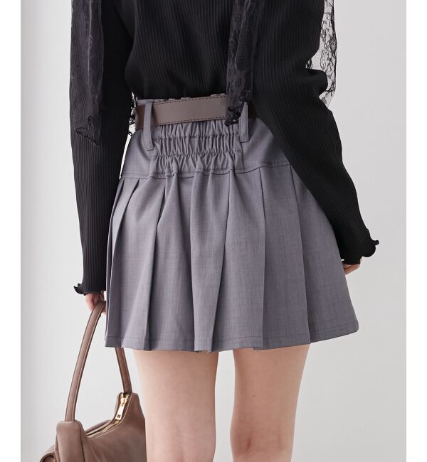 MAJESTICLEGON「太ベルトプリーツミニスカート」|スカート|