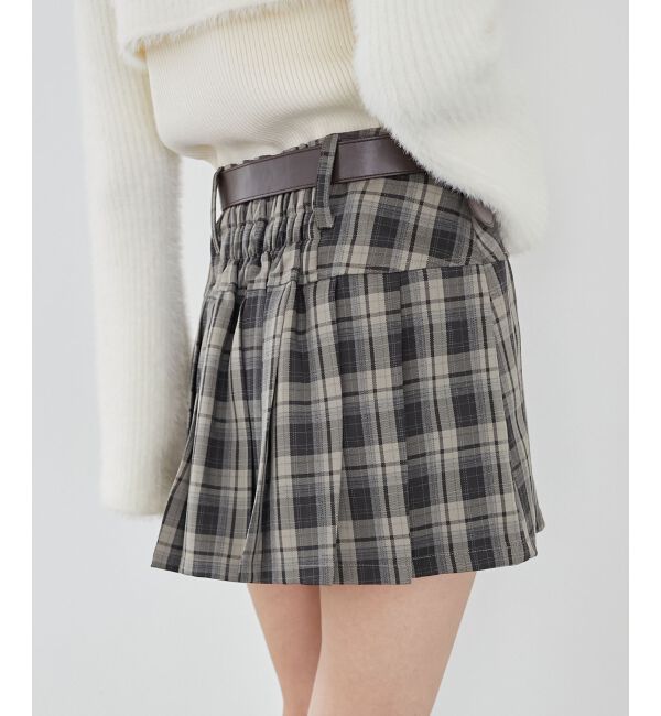 MAJESTICLEGON「太ベルトプリーツミニスカート」|スカート|