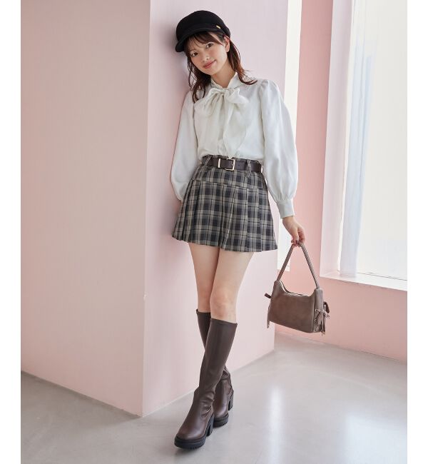 MAJESTICLEGON「太ベルトプリーツミニスカート」|スカート|
