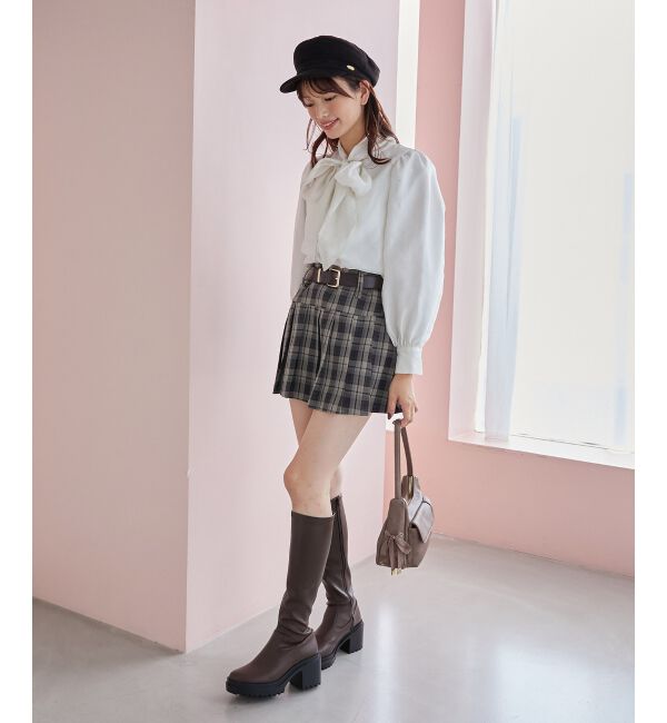 MAJESTICLEGON「太ベルトプリーツミニスカート」|スカート|