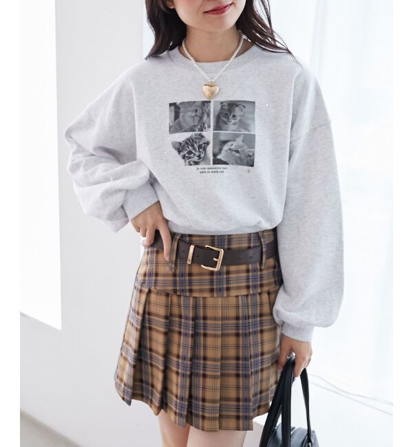 MAJESTICLEGON「太ベルトプリーツミニスカート」|スカート|ﾓｶ柄