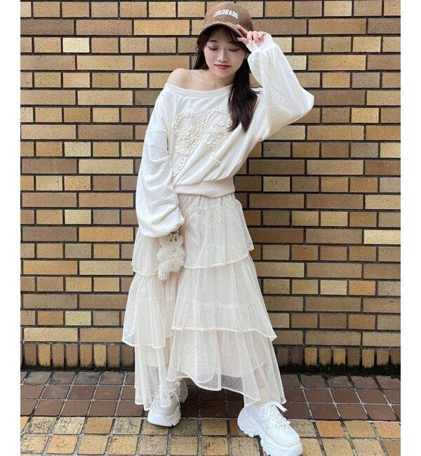 MAJESTICLEGON「エアリーイレヘムティアードスカート」|スカート|