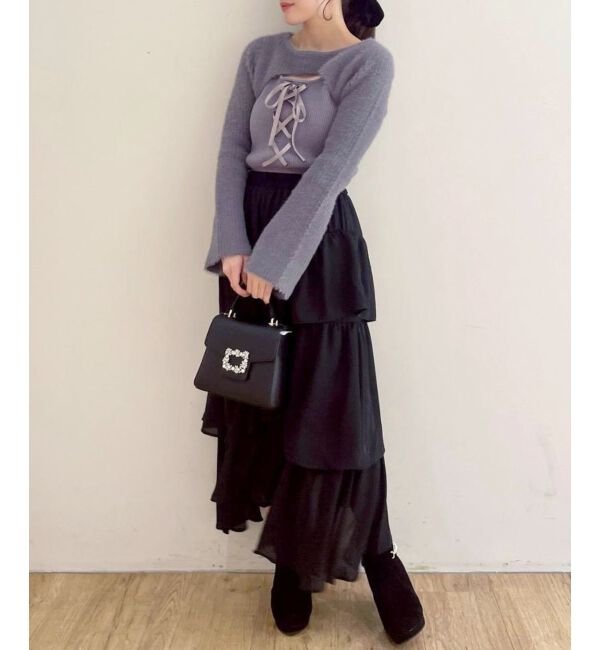 MAJESTICLEGON「エアリーイレヘムティアードスカート」|スカート|