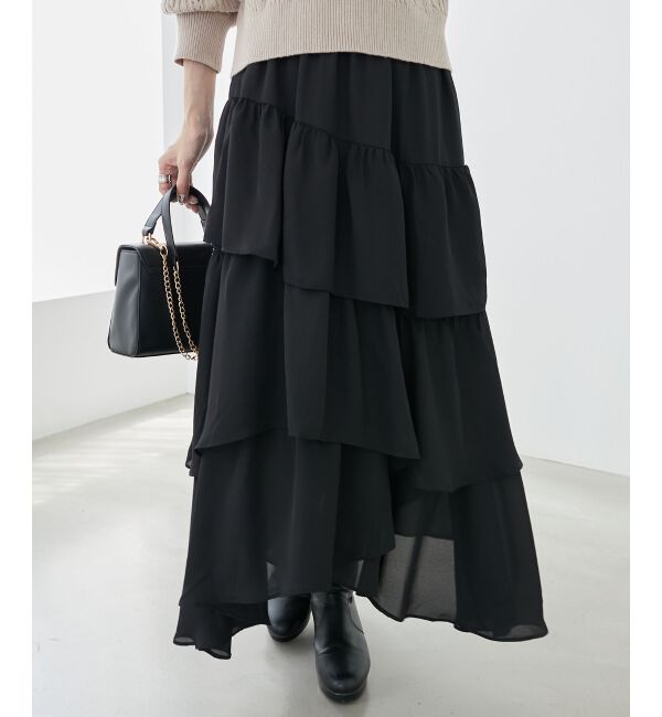 MAJESTICLEGON「エアリーイレヘムティアードスカート」|スカート|