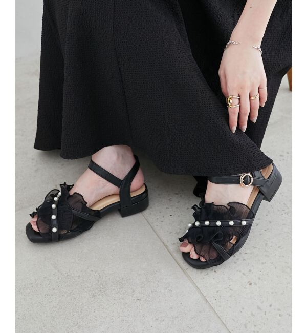  「パールシアーフリルサンダル」|サンダル|