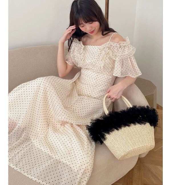  「バックレースアップフリルワンピース」|ワンピース|ｱｲﾎﾞﾘｰ柄