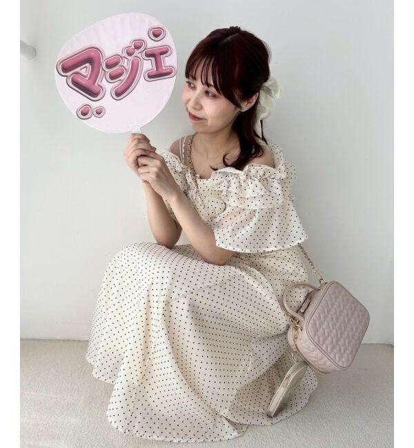  「バックレースアップフリルワンピース」|ワンピース|