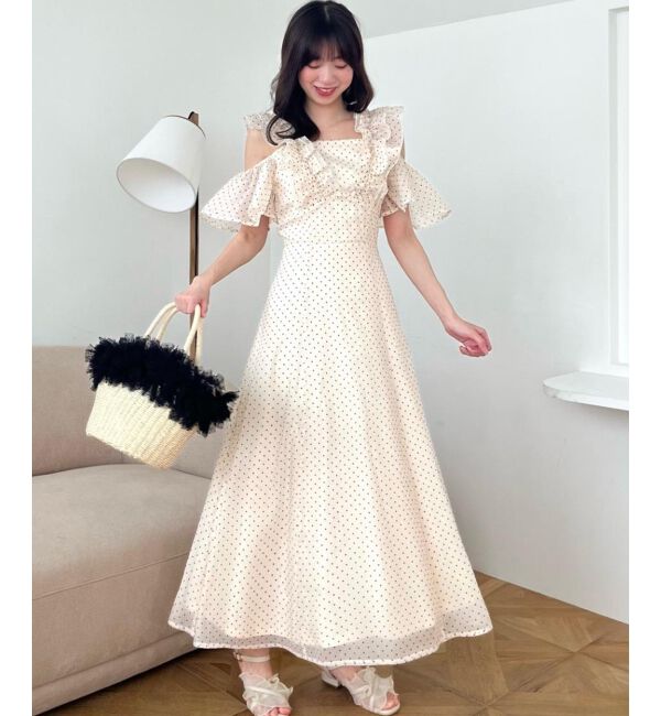  「バックレースアップフリルワンピース」|ワンピース|