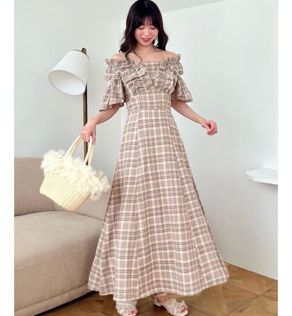  「バックレースアップフリルワンピース」|ワンピース|