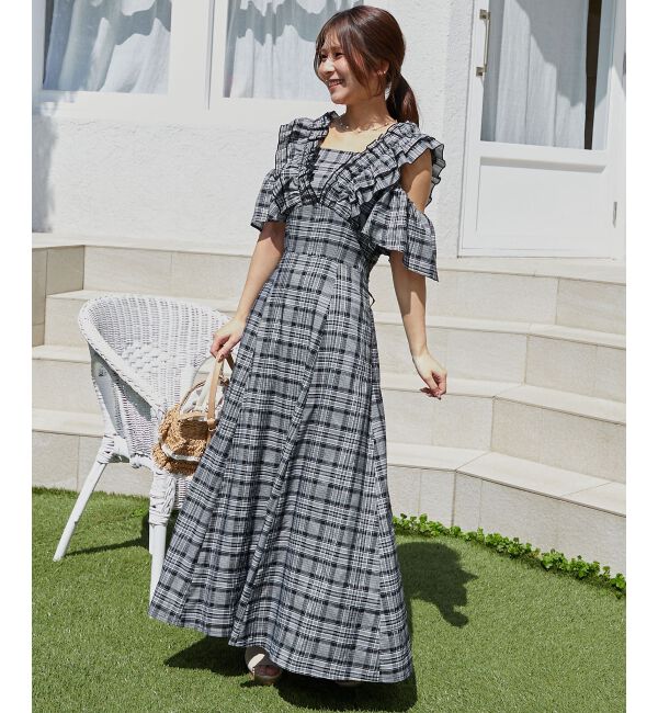  「バックレースアップフリルワンピース」|ワンピース|