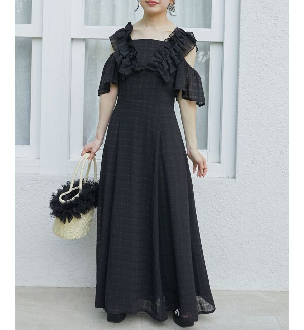  「バックレースアップフリルワンピース」|ワンピース|