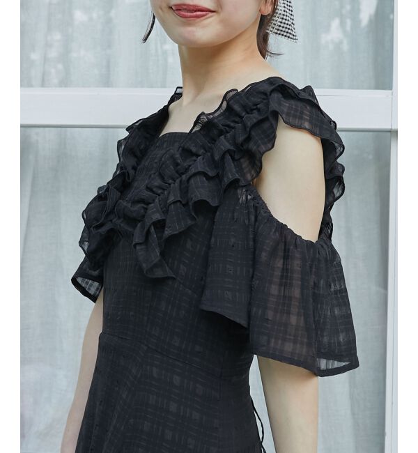  「バックレースアップフリルワンピース」|ワンピース|