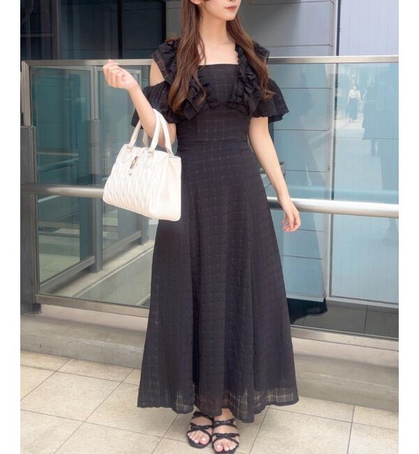  「バックレースアップフリルワンピース」|ワンピース|