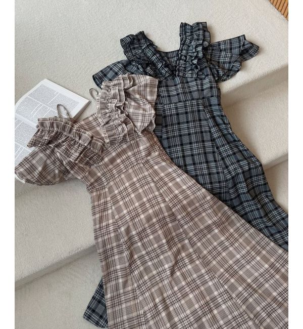  「バックレースアップフリルワンピース」|ワンピース|