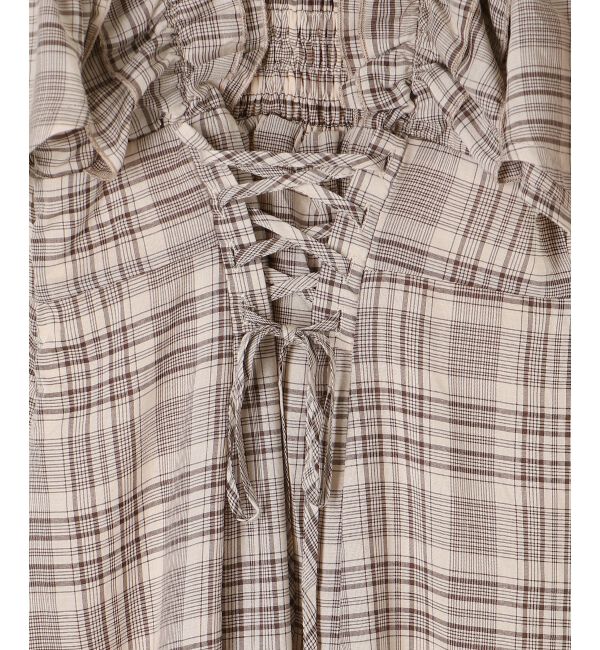  「バックレースアップフリルワンピース」|ワンピース|