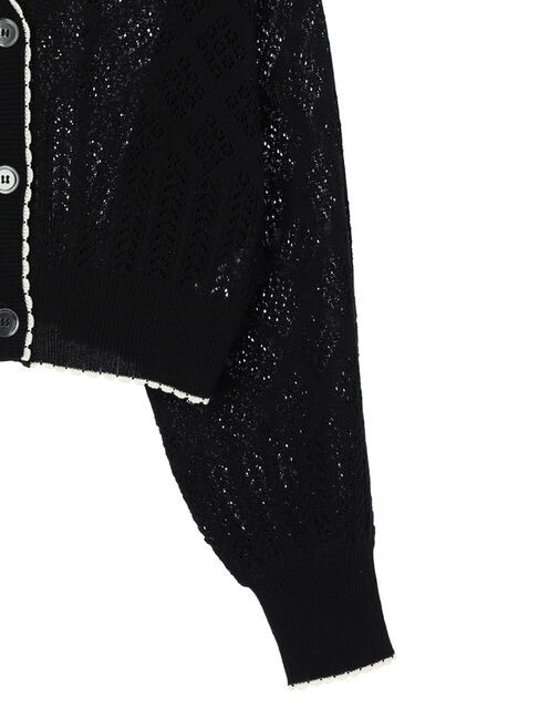 earth music&ecology「配色透かしカーディガン」|カーディガン|