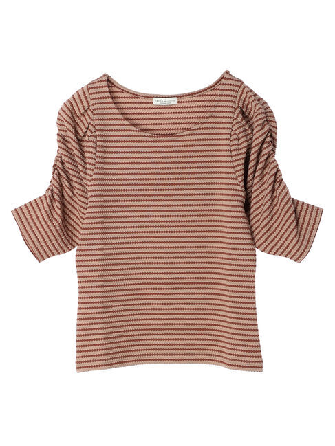 earth music&ecology「パワショル ボーダートップス」|Tシャツ・カットソー|