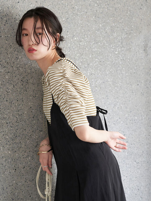 earth music&ecology「パワショル ボーダートップス」|Tシャツ・カットソー|