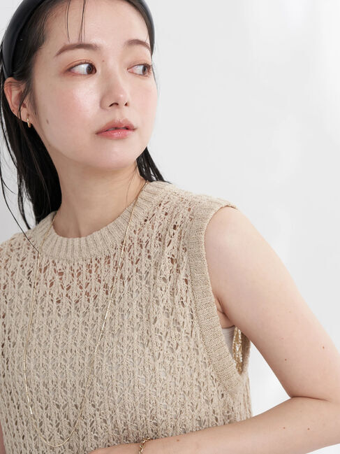 earth music&ecology「テープヤーンニットベスト」|ニット・セーター|