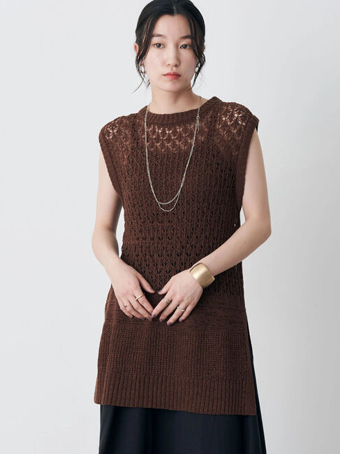 earth music&ecology「テープヤーンニットベスト」|ニット・セーター|