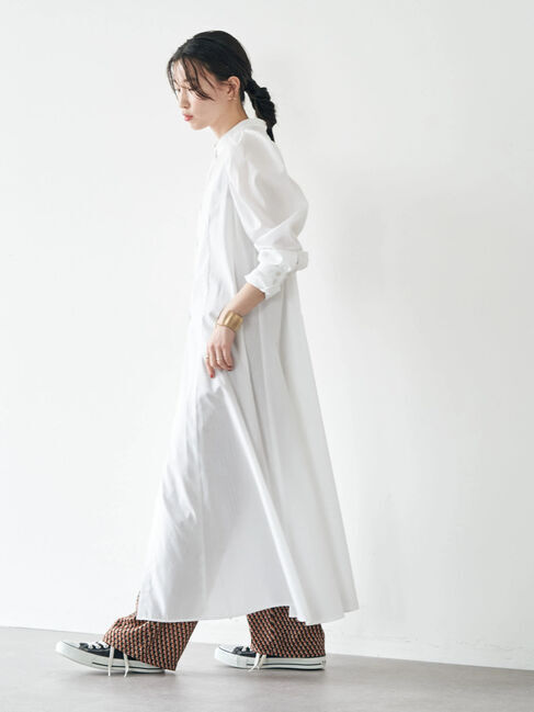 earth music&ecology「ボリュームスリーブシャツワンピース」|ワンピース|