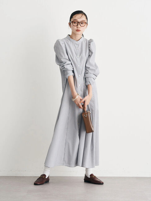 earth music&ecology「ボリュームスリーブシャツワンピース」|ワンピース|