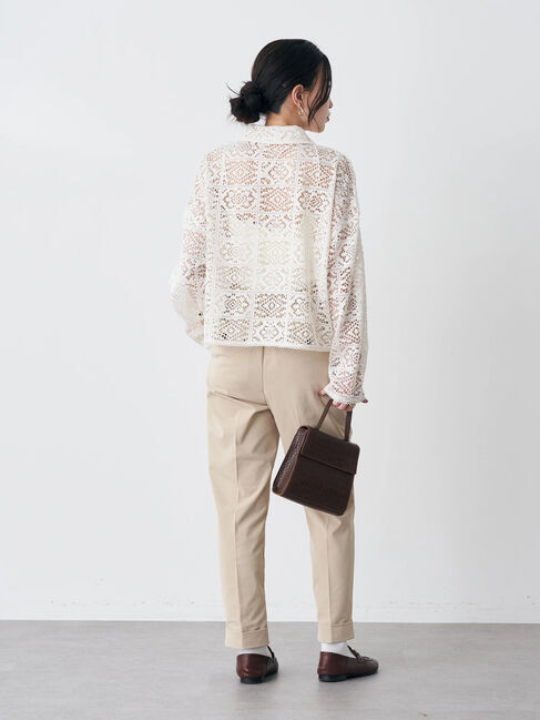 earth music&ecology「ショート丈レースシャツ」|シャツ・ブラウス|