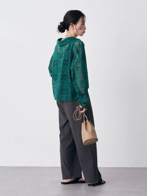 earth music&ecology「ショート丈レースシャツ」|シャツ・ブラウス|