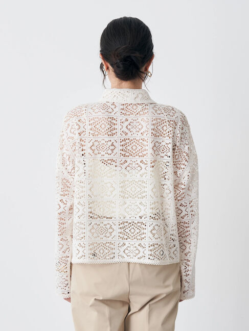 earth music&ecology「ショート丈レースシャツ」|シャツ・ブラウス|