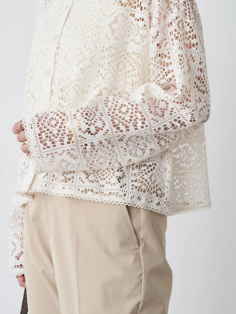 earth music&ecology「ショート丈レースシャツ」|シャツ・ブラウス|