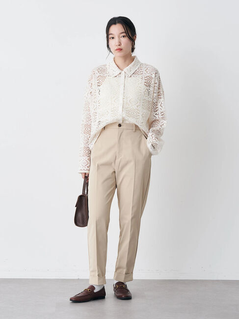 earth music&ecology「ショート丈レースシャツ」|シャツ・ブラウス|