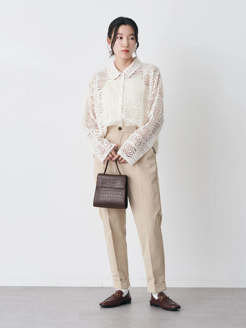 earth music&ecology「ショート丈レースシャツ」|シャツ・ブラウス|